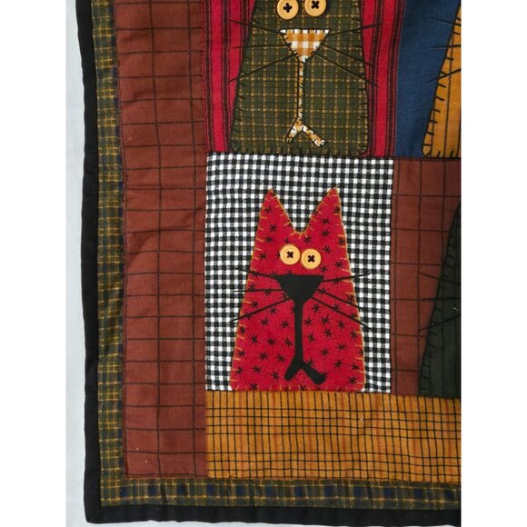 Handcrafted Alley Cat Tales Wall Hanging by Spring Industries Finished Farmhouse - Picture 6 of 9